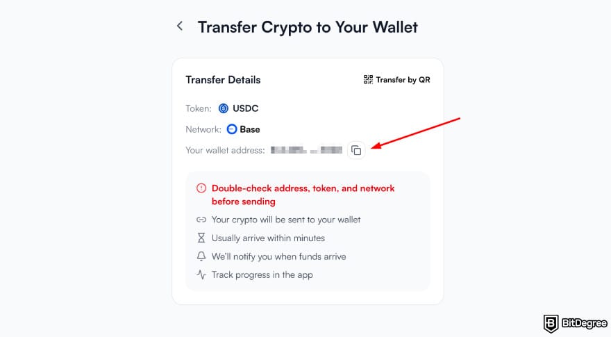 How to withdraw from Binance in Pakistan: Ogvio transfer crypto page highlighting wallet address. How to withdraw from Binance in Pakistan: Ogvio transfer crypto page highlighting wallet address.