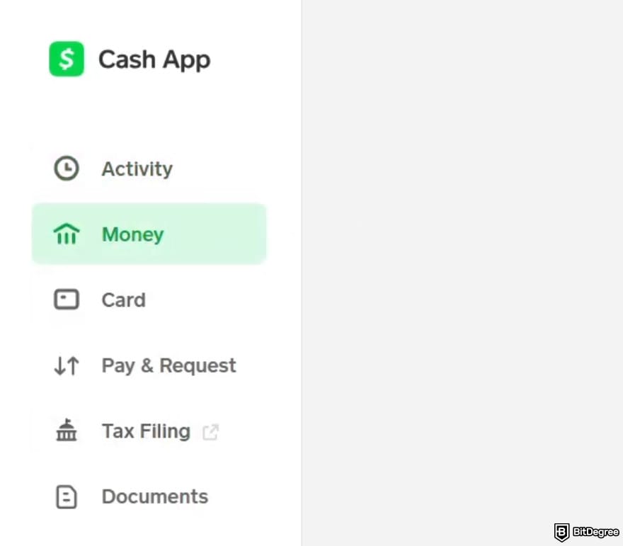 How to withdraw money from Cash App: the [Money] tab on the sidebar.