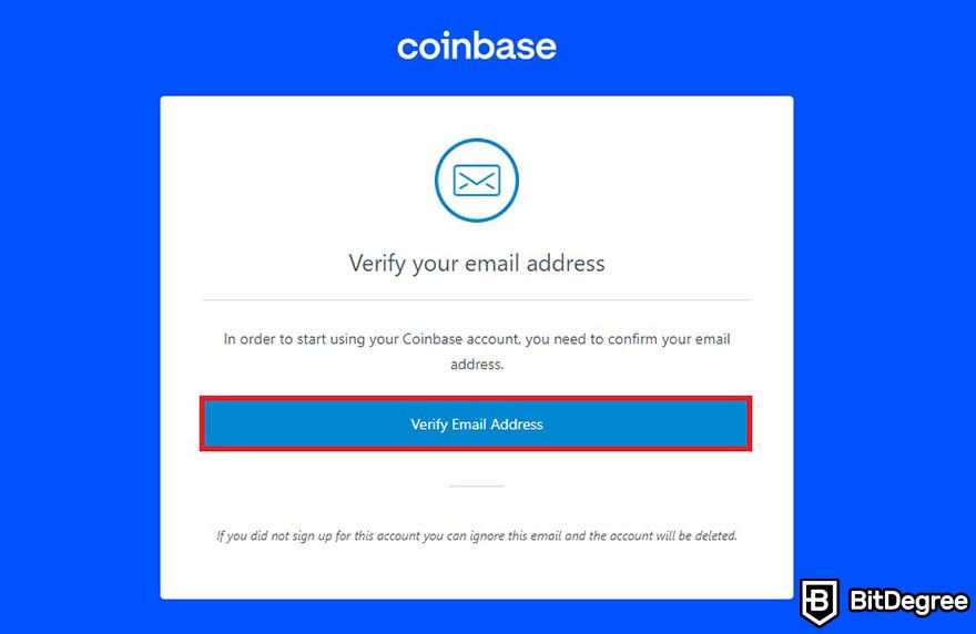 How to withdraw from coinbase: Email verification link