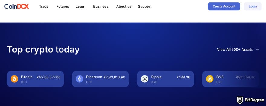 How to withdraw from KuCoin in India: CoinDCX top crypto page.