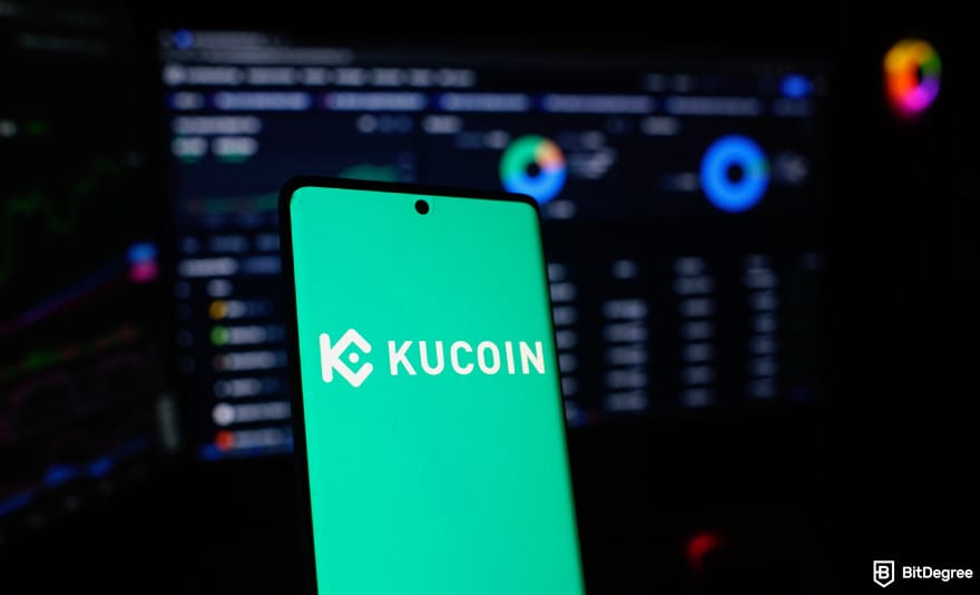How to withdraw from KuCoin in India: KuCoin logo on mobile app.