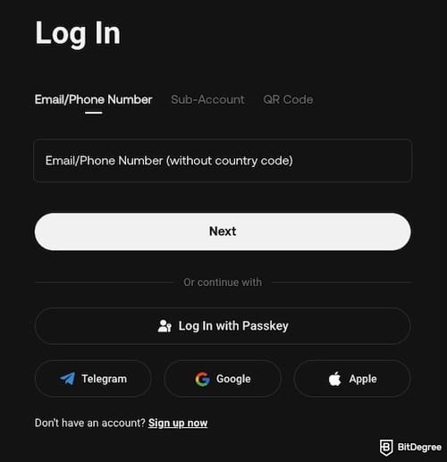 How to withdraw from KuCoin to Nigeria bank: KuCoin's login page.