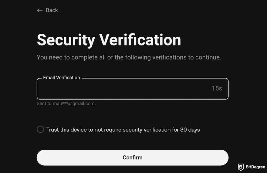 How to withdraw from KuCoin to Nigeria bank: KuCoin's security verification window.
