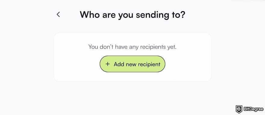 How to withdraw from KuCoin to Nigeria bank: the [Add new recipient] button on Ogvio.