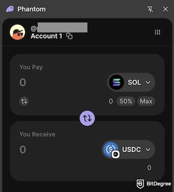 How to withdraw from Phantom Wallet: the [Swap] interface on Phantom.