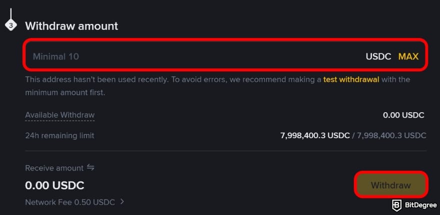 How to withdraw money from Binance in India: enter the withdrawal amount and select [Withdraw].