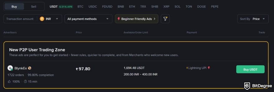 How to withdraw money from Binance in India: P2P trading zone on Binance.