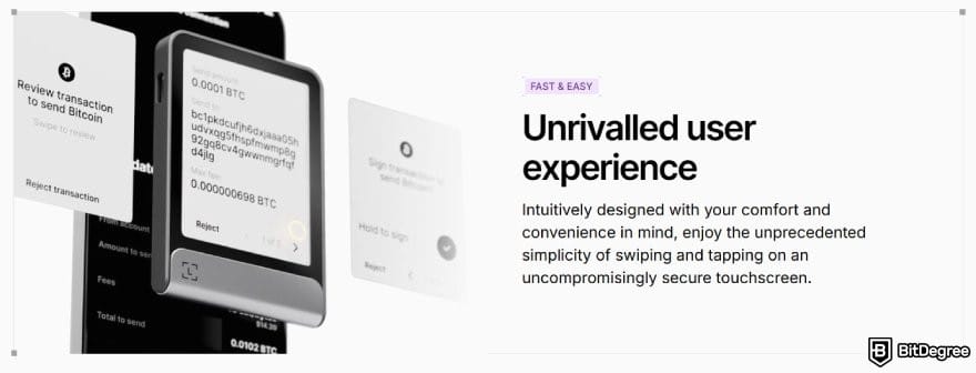 How to withdraw money from Binance: illustration of Ledger Flex with a description of its user experience.