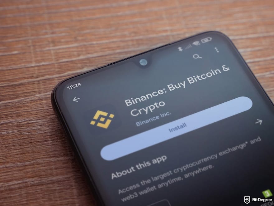 How to withdraw money from Binance Philippines: Binance displayed on a mobile phone.