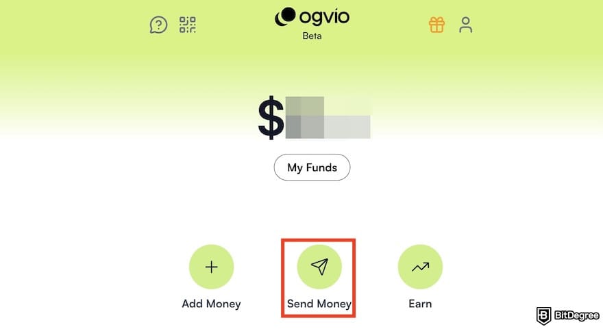 How to withdraw money from Binance Philippines: the [Send Money] button on Ogvio.