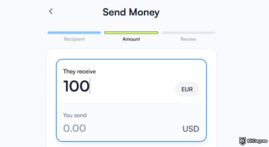 How to withdraw money from Binance Wallet: enter the amount of money to send.