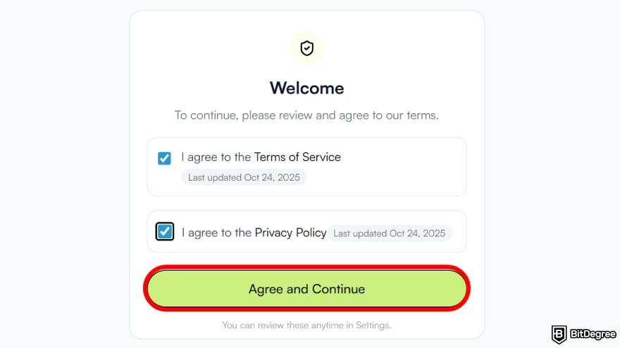 How to withdraw money from Binance Wallet: agree to the terms of service.