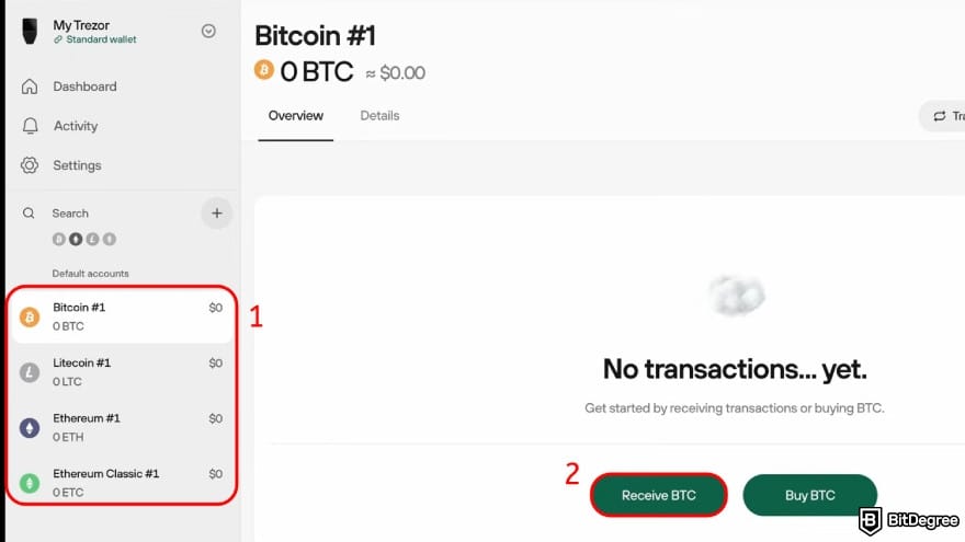 How to withdraw money from Binance Wallet: open the relevant crypto account.