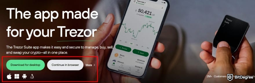 How to withdraw money from Binance Wallet: download Trezor Suite App.