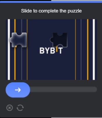How to withdraw money from Bybit: completing reCAPTCHA.