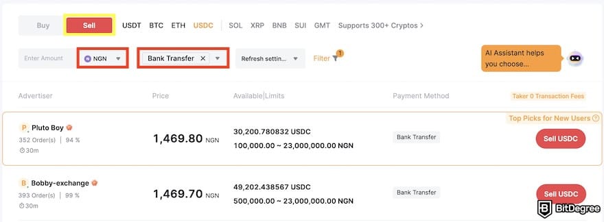 How to withdraw money from Bybit in Nigeria: the P2P trading settings to withdraw from Bybit.