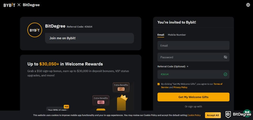 How to withdraw money from Bybit: join Bybit today with BitDegree's referral code for up to $30,500 in welcome rewards.