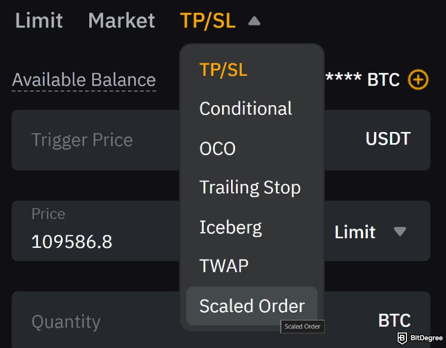 How to withdraw money from Bybit: the different order types available.