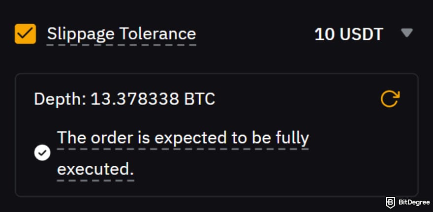 How to withdraw money from Bybit: turning on slippage tolerance.