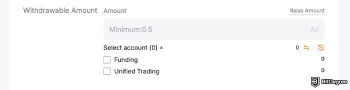 How to withdraw money from Bybit: choosing the amount you want to send. How to withdraw money from Bybit: choosing the amount you want to send.