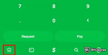How to withdraw money from Cash App: tapping [Home] on Cash App.