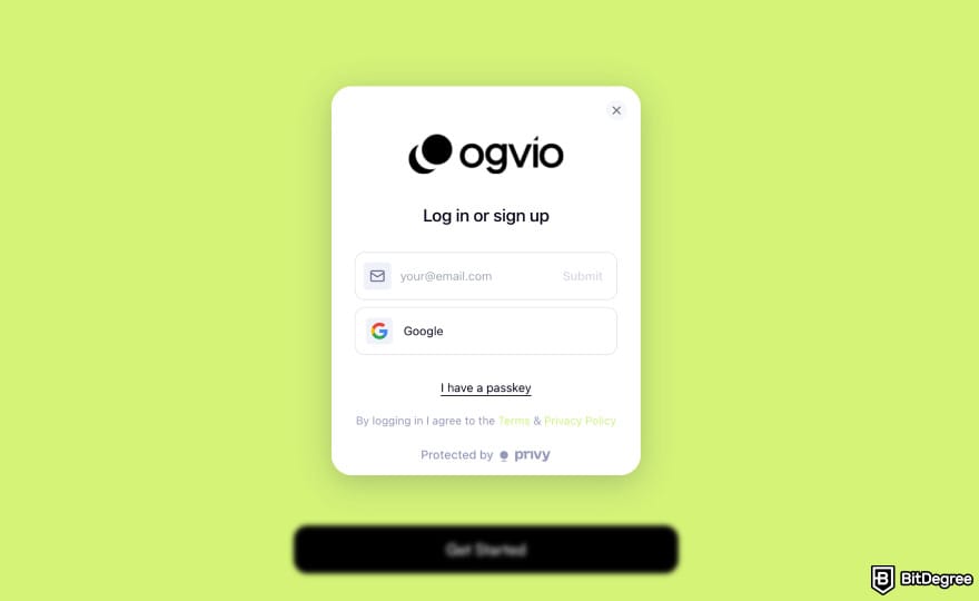 How to withdraw money from Crypto.com: the sign up/log on page on Ogvio.