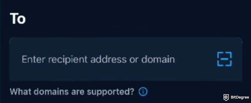 How to withdraw money from Crypto.com: the recipient address field in the Crypto.com Onchain Wallet.