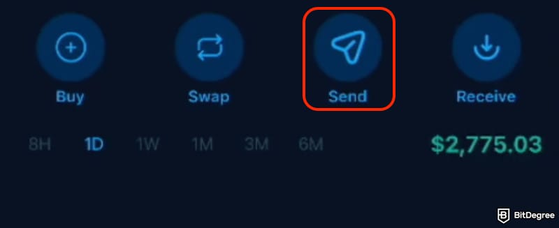 How to withdraw money from Crypto.com: the [Send] button on the Crypto.com Onchain Wallet.