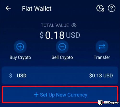 How to withdraw money from Crypto.com: Set up a new fiat wallet on the Crypto.com app.