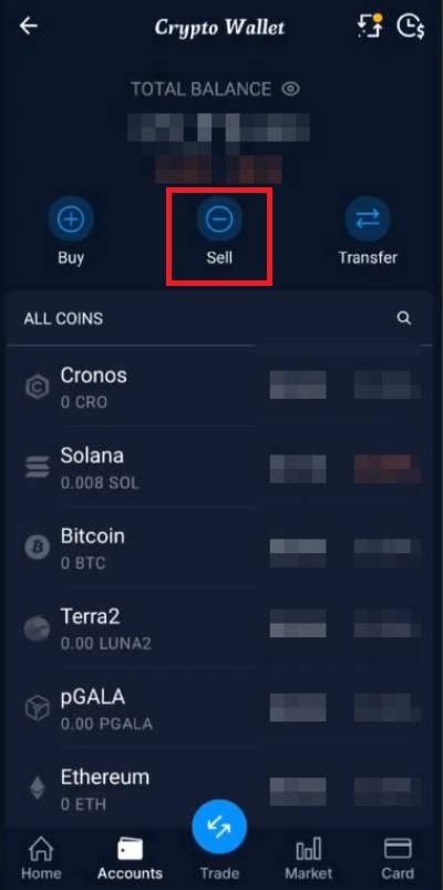 How to withdraw money from DeFi wallet: sell crypto.