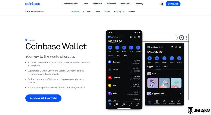How to withdraw money from DeFi wallet: Coinbase wallet.