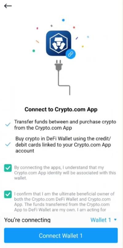 How to withdraw from DeFi wallet: connecting to Crypto.com.