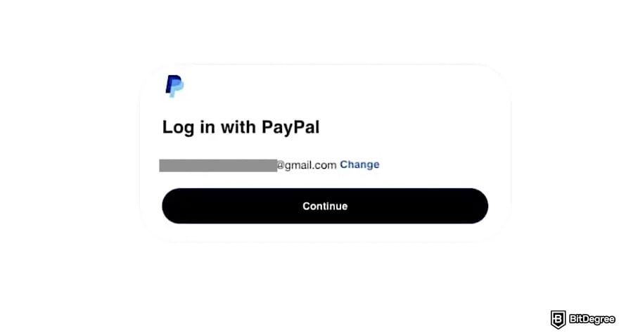 How to withdraw money from Fiverr: the PayPal login page from Fiverr.