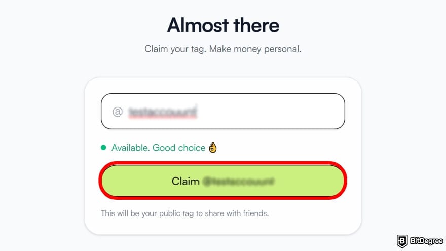 How to withdraw money from GO2bank without card: claim your tag.