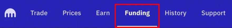 How to withdraw money from Kraken: Funding tab.