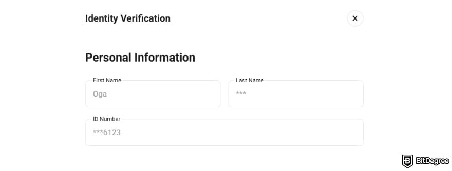 How to withdraw money from KuCoin: write your personal information.