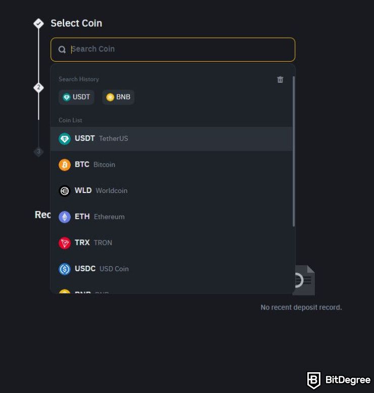 How to withdraw money from MetaMask: select coin to withdraw.