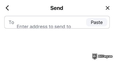 How to withdraw money from MetaMask: the field to fill in the recipients wallet address.