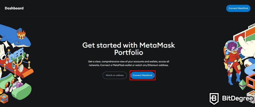 How to withdraw money from MetaMask: connect your wallet to MetaMask portfolio.