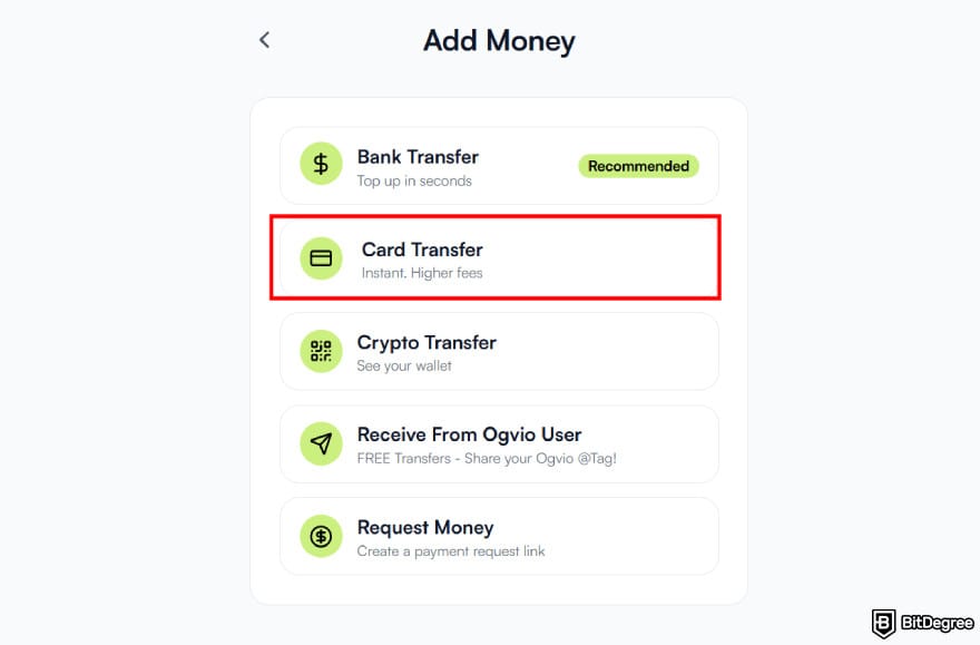 How to withdraw money from PayPal: the [Card Transfer] option on Ogvio.