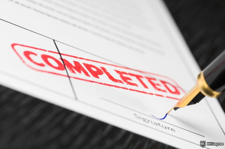 How to withdraw money from PayPal: stamping a signature on a completed form.