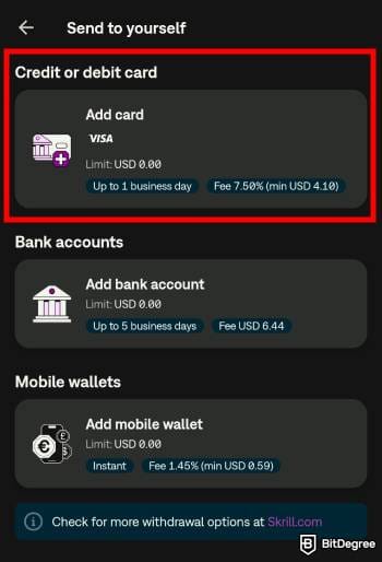How to withdraw money from Skrill: the options to send money to yourself on Skrill.