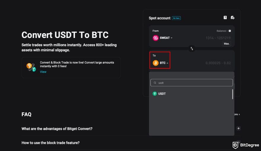 How to withdraw money from Sweatcoin: choose USDT or another crypto on Bitget's conversion panel. How to withdraw money from Sweatcoin: choose USDT or another crypto on Bitget's conversion panel.