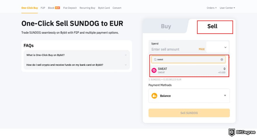 How to withdraw money from Sweatcoin: choose SWEAT as the token to sell. How to withdraw money from Sweatcoin: choose SWEAT as the token to sell.