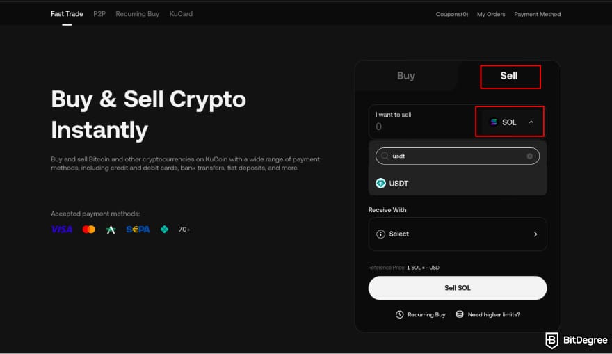 How to withdraw money from Sweatcoin: choose USDT as the token you want to sell on KuCoin. How to withdraw money from Sweatcoin: choose USDT as the token you want to sell on KuCoin.