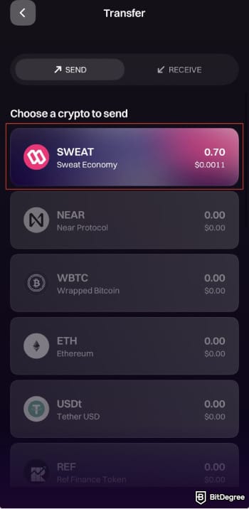 How to withdraw money from Sweatcoin: choose SWEAT. How to withdraw money from Sweatcoin: choose SWEAT.