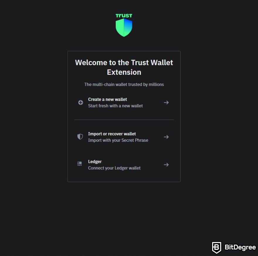 How to withdraw money from Trust Wallet: connect your Ledger wallet.