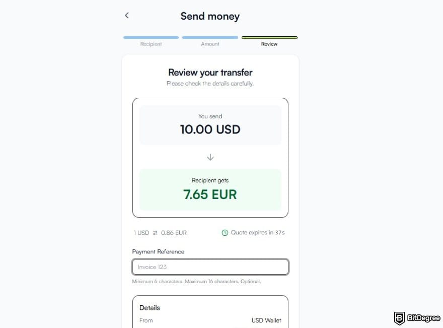 How to withdraw money from Webull: the transfer review page on Ogvio.