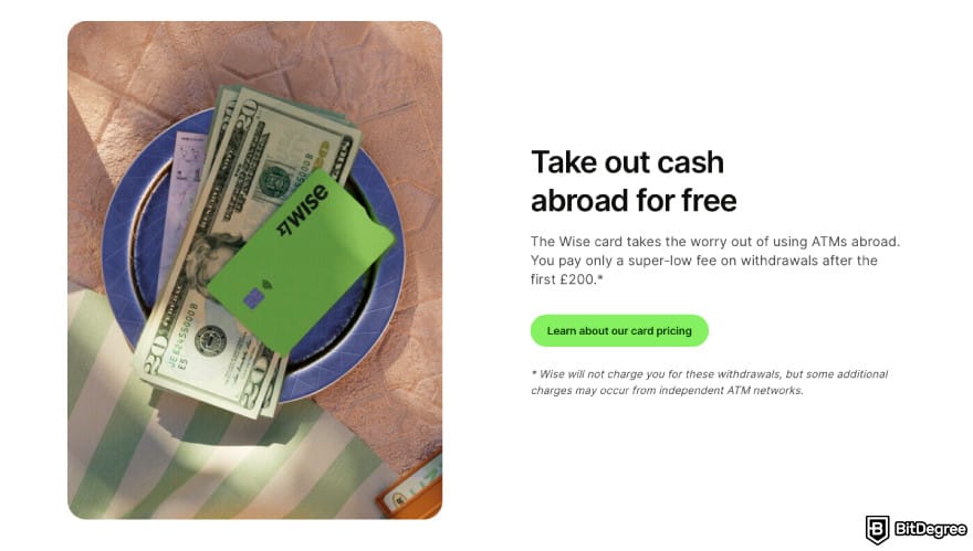 How to withdraw money from Wise to bank account: a screenshot of Wise card features. How to withdraw money from Wise to bank account: a screenshot of Wise card features.