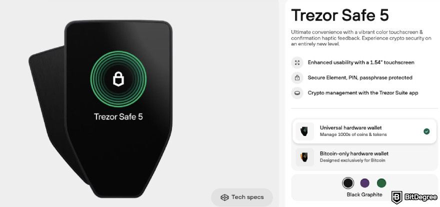 How to withdraw USDT to bank account: the Trezor Safe 5 hardware wallet.